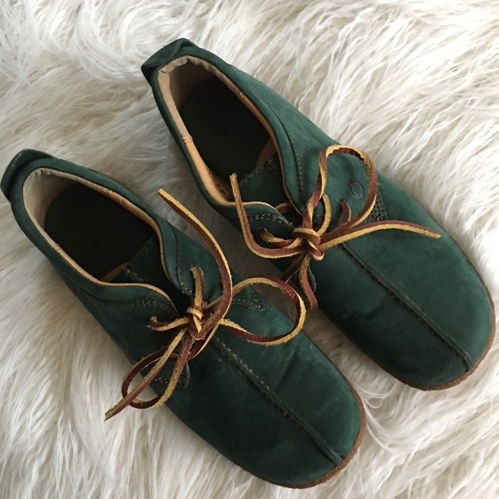 BORN green leather comfort shoes leather 6.5 / 37